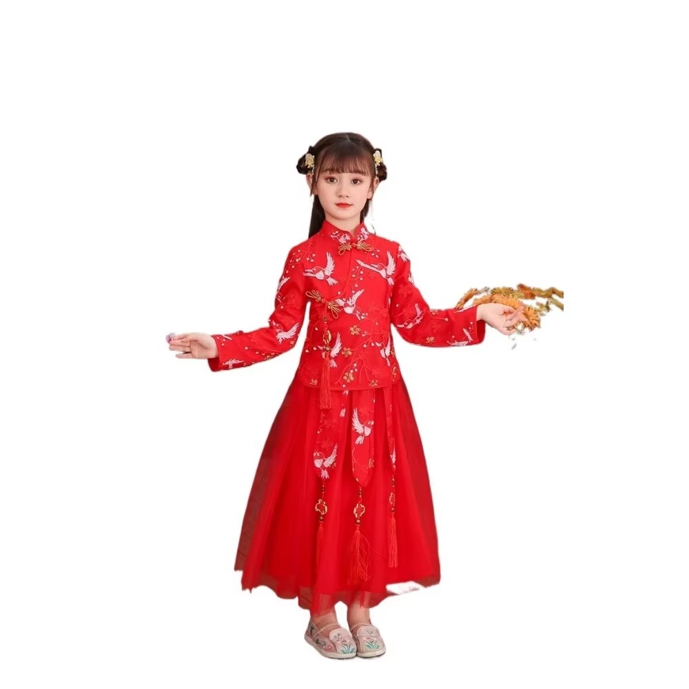 Ethnic Wear For Kids Fashion Show - เสื้อผ้าเด็กผู้หญิงชุดเด็กชุด Hanfu คอสเพลย์ปาร์ตี้เวทีแสดงเต้นรํา Fairy สไตล์ชาติพันธุ์เย็บปักถักร้อยเสื้อผ้าแฟชั่น