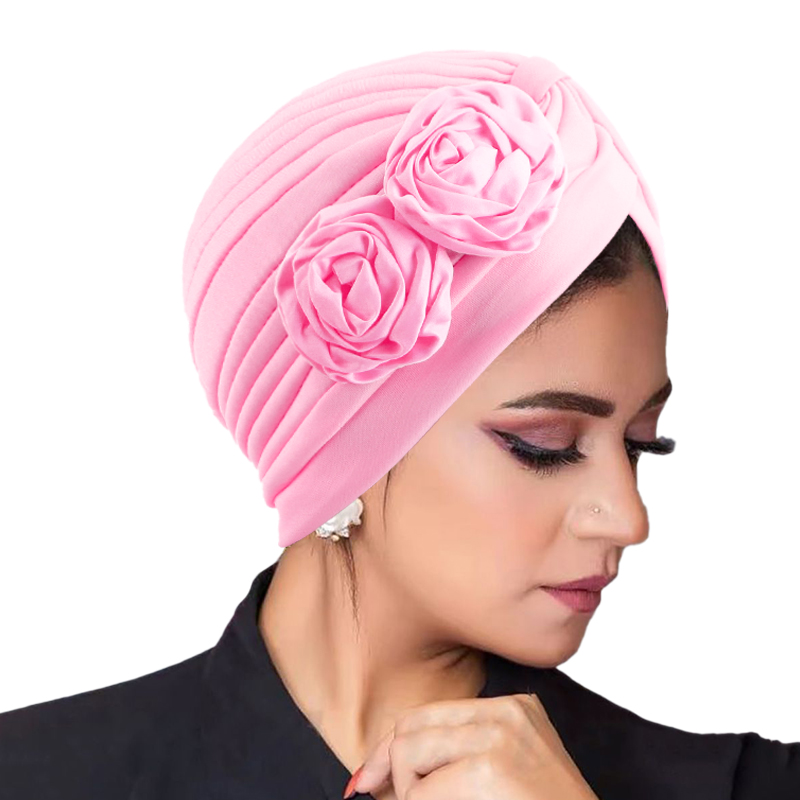 Ethnic Fashion For Ladies - แฟชั่นมุสลิมดอกไม้ Hijab Turban ชาติพันธุ์ผู้หญิงอิสลามหมวกหมวกผม Chemo Headwear