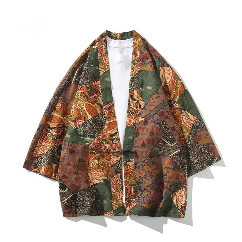 Ethnic Fashion Style - สไตล์ชาติพันธุ์พิมพ์ Yukata ผู้ชายผู้หญิงแฟชั่นผ้าฝ้ายลินินเสื้อสเวตเตอร์ถักเสื้อผ้าเอเชีย Harajuku ญี่ปุ่นคอสเพลย์กิโมโน