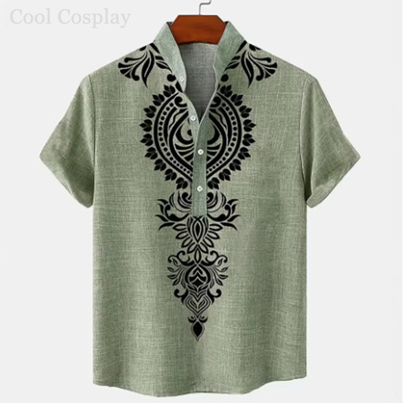 เสื้อเชิ้ตเฮนลีย์สไตล์เรโทรสำห - Ethnic Fashion Style บทวิจารณ์และราคา