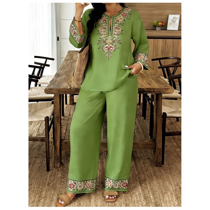 แฟชั่นย้อนยุคพิมพ์ลายเสื้อคอกล - Ethnic Fashion For Ladies บทวิจารณ์และราคา