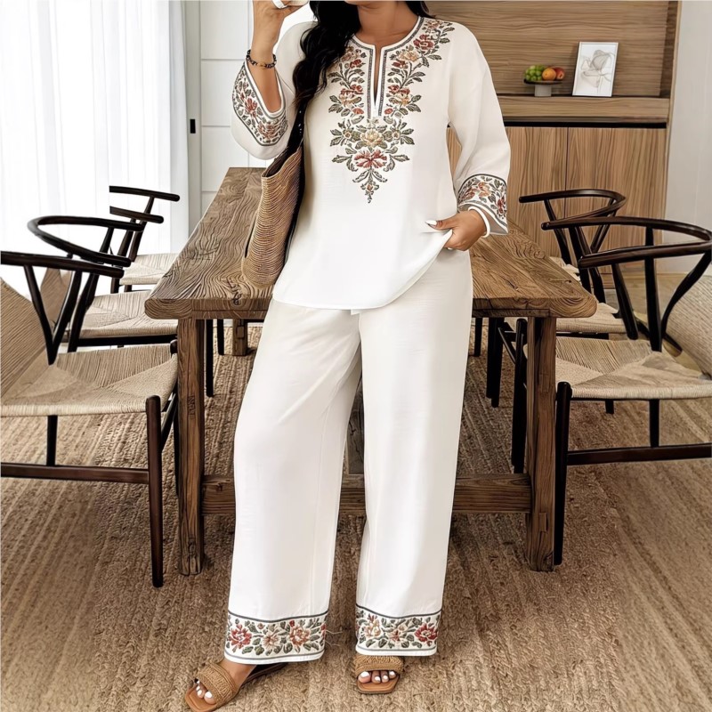 แฟชั่นย้อนยุคพิมพ์ลายเสื้อคอกล - Ethnic Fashion For Ladies บทวิจารณ์และราคา