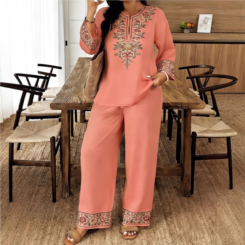 แฟชั่นย้อนยุคพิมพ์ลายเสื้อคอกล - Ethnic Fashion For Ladies บทวิจารณ์และราคา