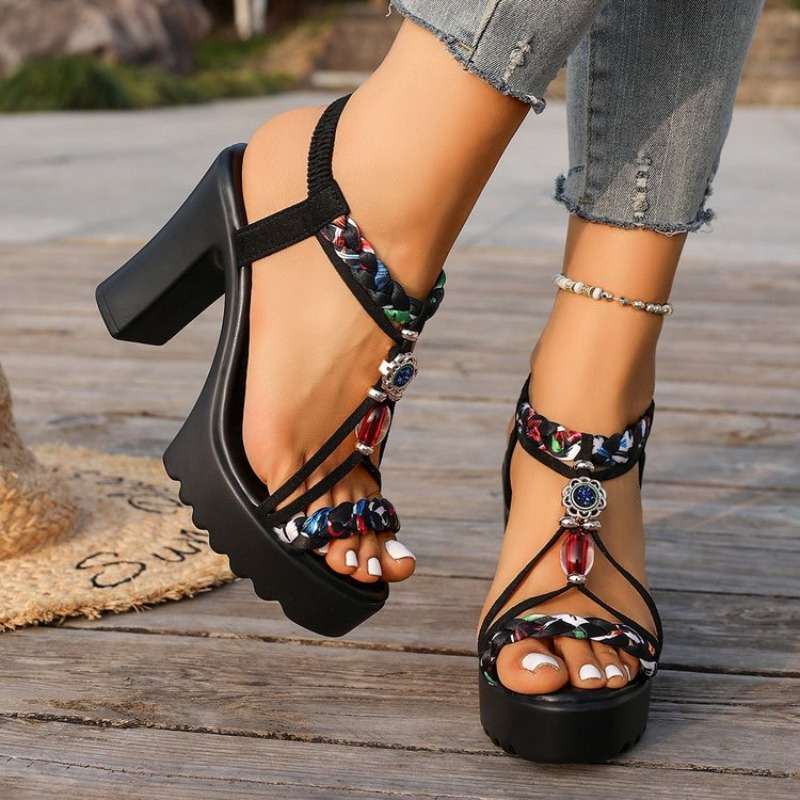 รองเท้าส้นหนาสไตล์ชาติพันธุ์สำ - Ethnic Fashion Style บทวิจารณ์และราคา