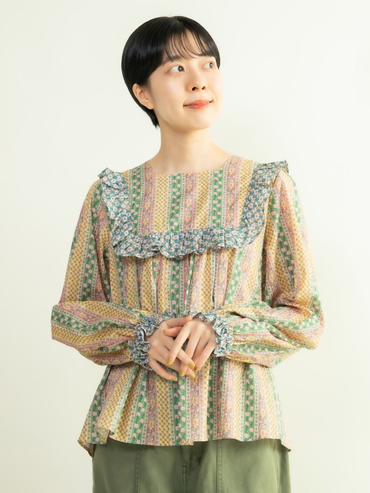 เสื้อเชิ้ตลายดอกไม้หวานๆ คอปกผ - Ethnic Fashion Brand บทวิจารณ์และราคา