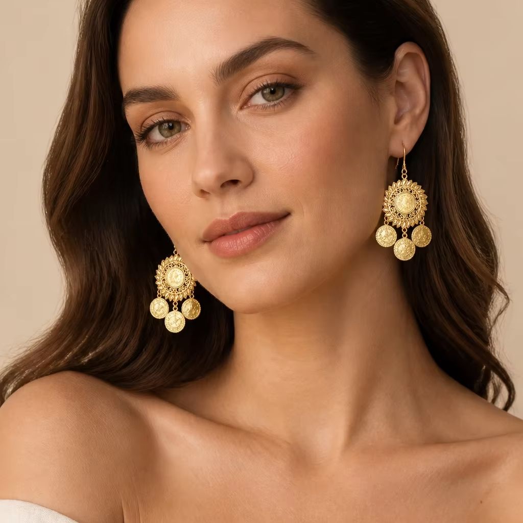 ต่างหูสไตล์วินเทจโบโฮลายดอกไม้ - Ethnic Fashion Co In บทวิจารณ์และราคา