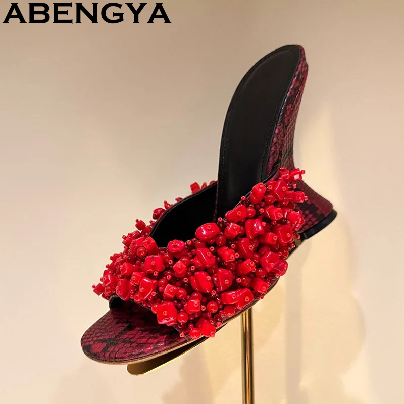 รองเท้าส้นเตารีดแบบสวมเปิดนิ้ว - Ethnic Fashion Style บทวิจารณ์และราคา
