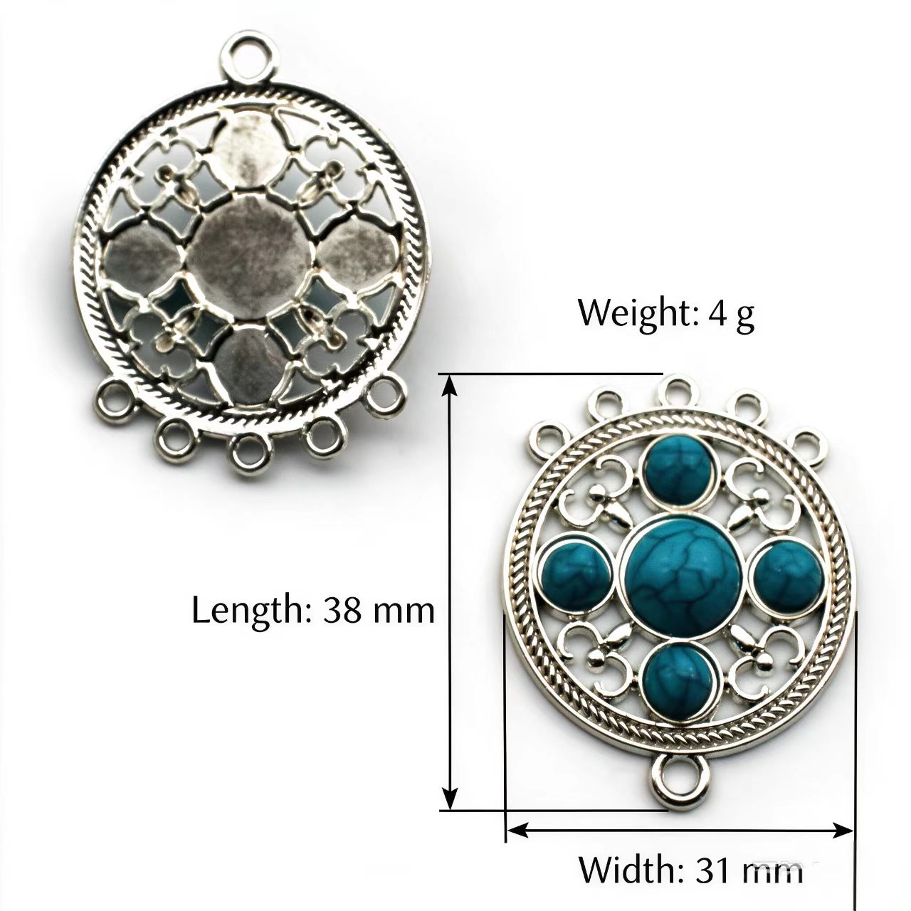10 ชิ้น จี้โลหะทรงกลมลายชนเผ่า - Ethnic Fashion Style บทวิจารณ์และราคา