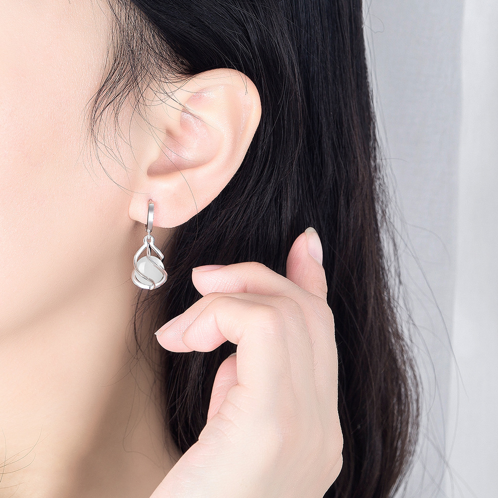 ต่างหูเงินแท้ 925 ต่างหูโอปอลส - Ethnic Fashion For Ladies บทวิจารณ์และราคา