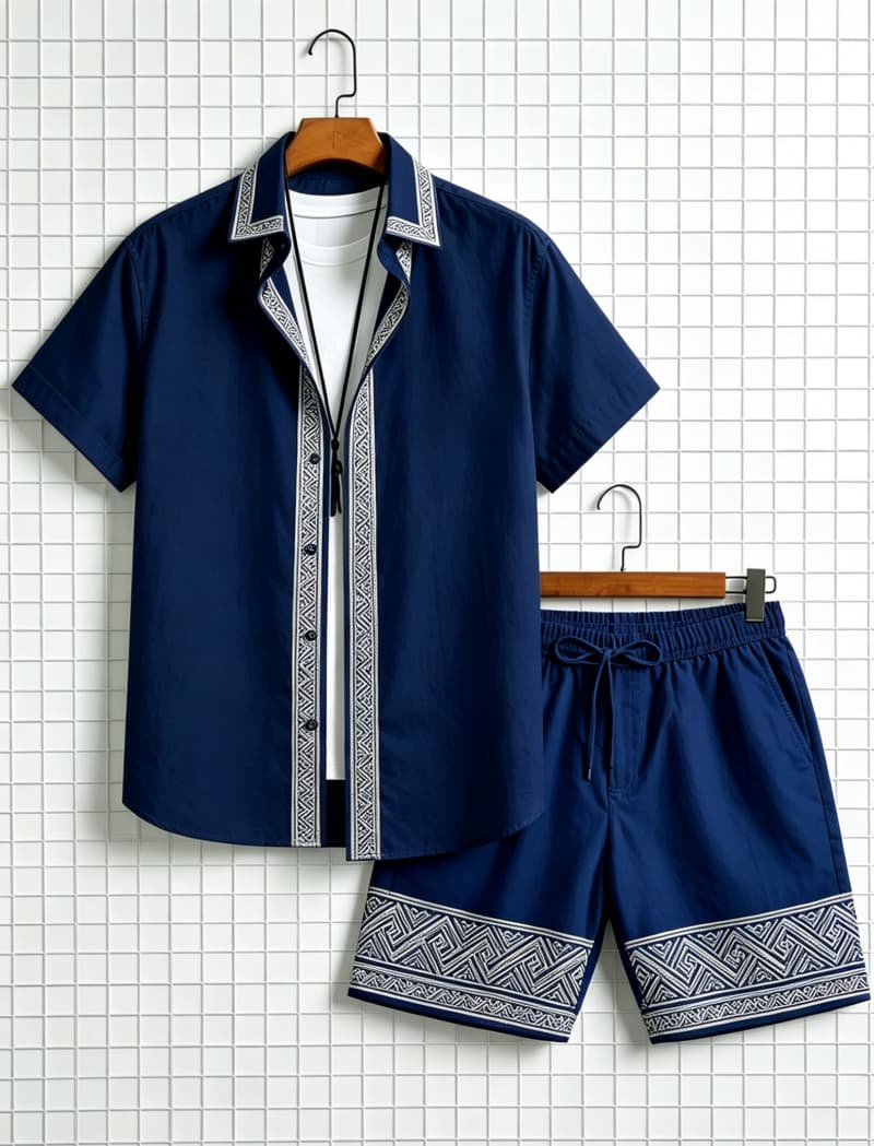 ชุดเสื้อเชิ้ตแขนสั้นและกางเกงข - Ethnic Fashion บทวิจารณ์และราคา