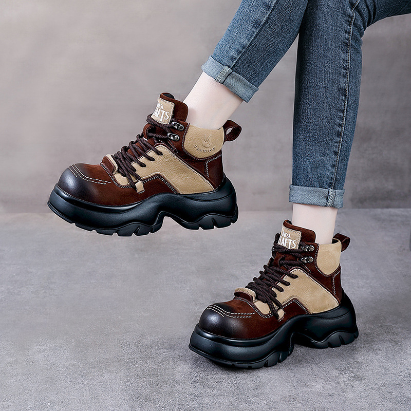รองเท้าบูทแฟชั่นส้นเตารีดหนังแ - Ethnic Fashion Style บทวิจารณ์และราคา